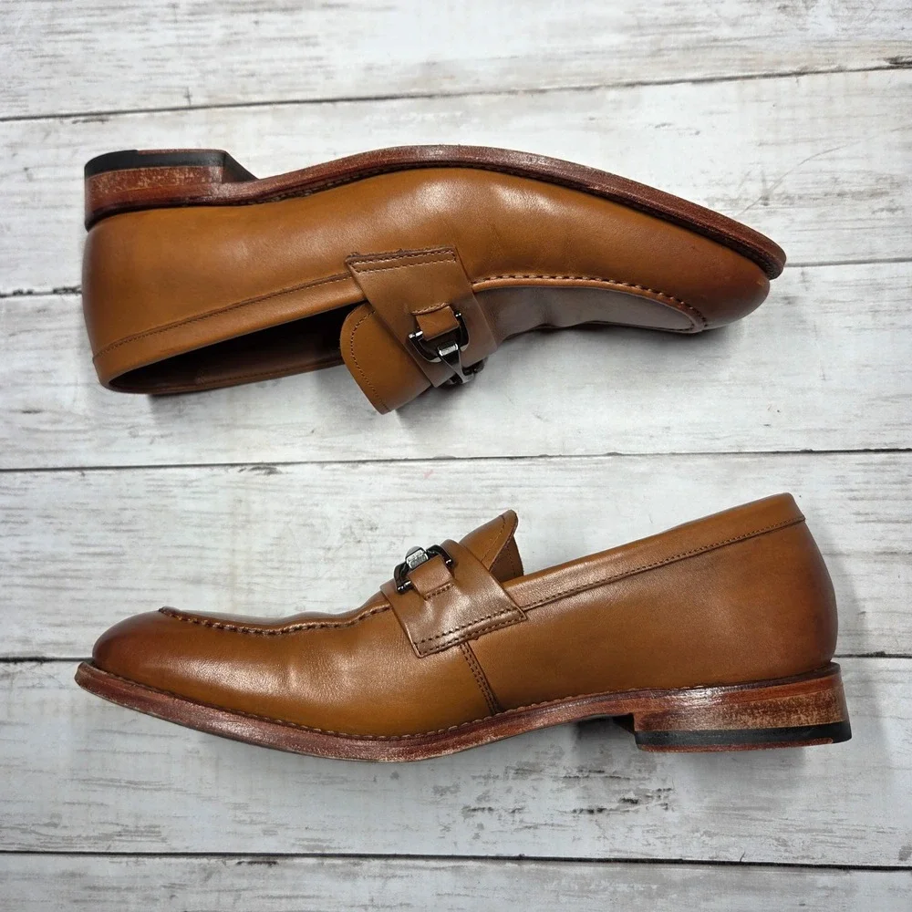 Allen Edmonds Sidney Bit Loafers Dress Shoes Mens 9 D Tan Leather USA Made